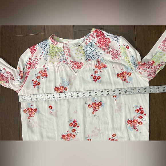 Lucky Brand White Notched Collar Relaxed Blouse - Picture 6 of 7